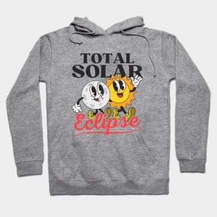 Total Solar Eclipse Cartoon Sun and Moon Hoodie